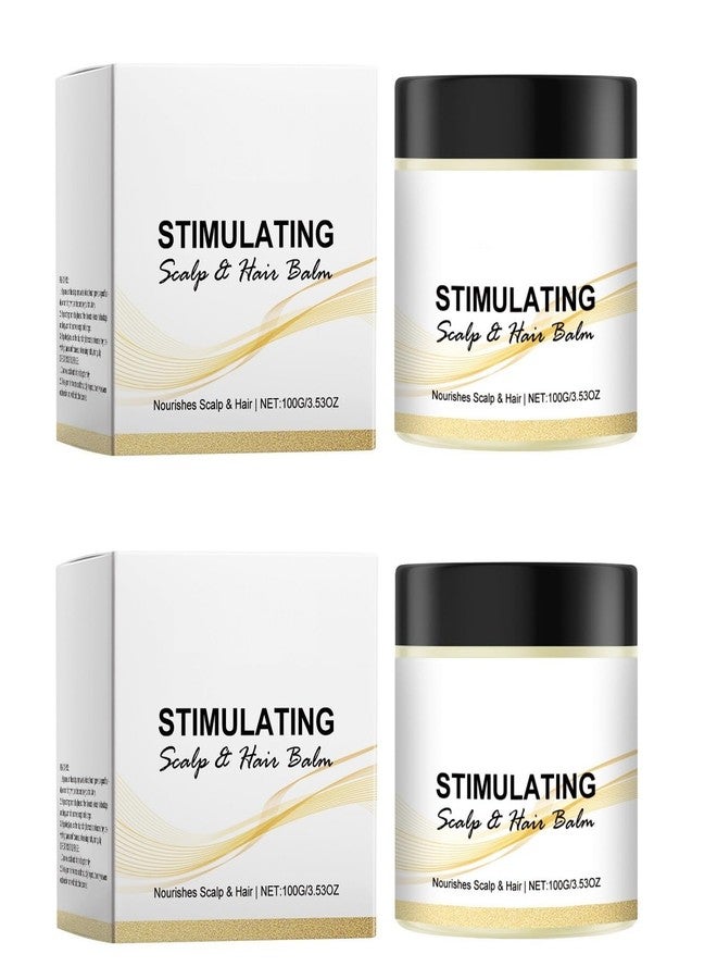 OUKPANE 2Pcs Stimulating Scalp and Hair Balm,Shea Butter and Mango Butter Blend,Scalp Care, Hair Care, Moisture, and Give You a Glow Hair Look. - Image 1